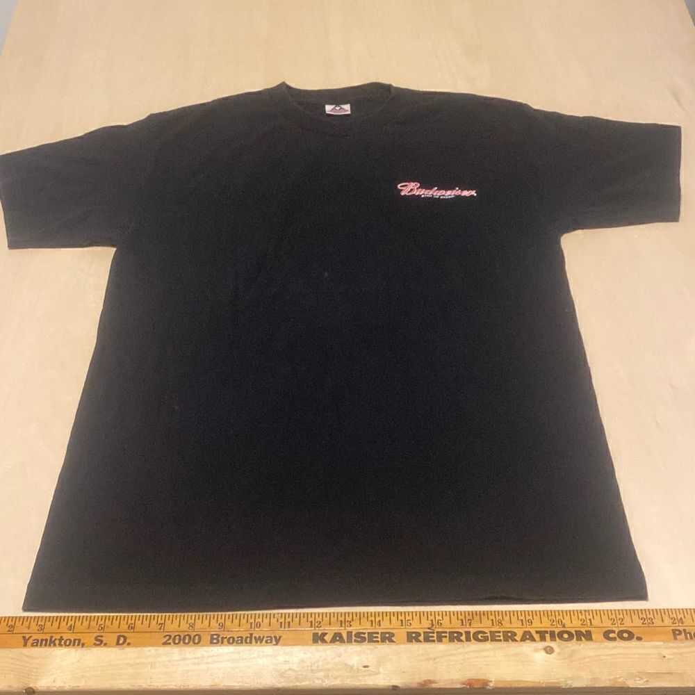 VINTAGE Y2K BUDWEISER BEER GRAPHIC T SHIRT PROMO Aztec "Sabor A mi" - LARGE Fro